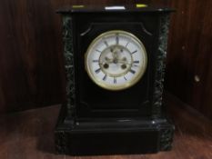 A slate mantel clock