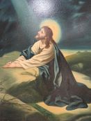 After Guido Reni 19th/20th century study of Christ praying in the desert oil on canvas unsigned,