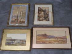 four various watercolours, various artists and subjects, some signed framed and glazed