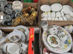 Four trays of assorted ceramics to include Royal Albert Silver Maple