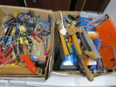 Two trays of modern tools