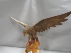 A wooden eagle