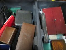 Two boxes of vintage jewellery boxes