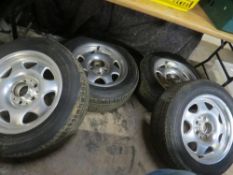 Four Mercedes SLK alloy wheels and tyres