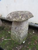 A large antique mushroom staddle stone