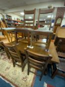 A set of six mahogany framed dining chairs