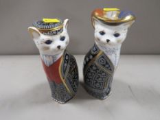 A pair of Royal Crown Derby Imari Diamond Jubilee Pearly King and Queen limited edition paperweights