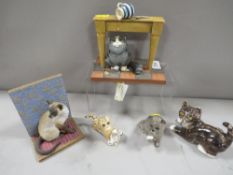 Five various cat figures, to include Beswick, Royal Doulton, Linda Jane Smith etc., (5)