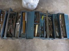 Two metal tool boxes and contents