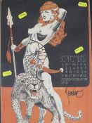 Signed Steranko Supergirls September 1973 calendar picture