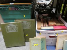 Three trays of assorted books