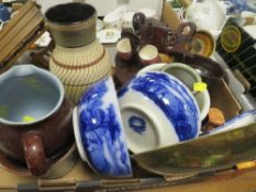 Two trays of ceramics and sundries to include Royal Worcester Evesham