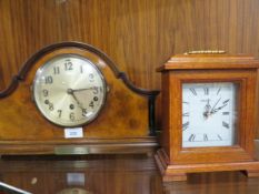 A vintage mantle clock with a smaller modern example (2)