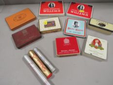 A box of vintage cigars and cases