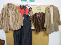 A fur coat, stole, suede jacket, sheepskin coat, salopettes, overall all A/F