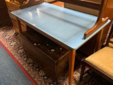 A mid century formica topped kitchen table W 122 cm