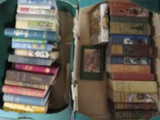 Two trays of 19th century type books