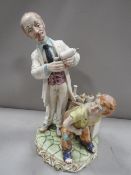 A Capo Di Monte comical figure tableau