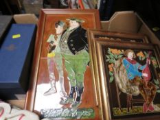 A box of Tupton ware Moores tiles