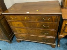 A Georgian mahogany four drawer chest of drawers W 102 cm