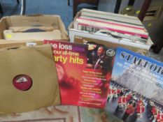 Two trays of LPs and 78's records to include Glenn Miller