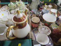 Two trays of assorted ceramics etc to include assorted jugs
