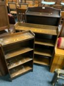 Three assorted open bookcases. (3)