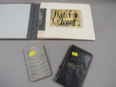 Three vintage handwritten books / ephemera, to include a WW1 poem book, German ? midcentury scrap