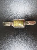 A ladies Art-Deco silver cased wristwatch