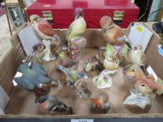 A small tray of Royal Worcester bird figures etc.