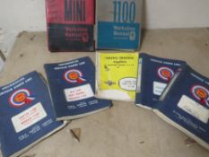 A small selection of service list parts manuals for Austin 1100, Morris 1100 etc