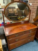 A vintage mahogany dressing table