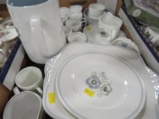 A tray of Wedgwood Suzie Cooper design Glenn Mist coffee ware etc