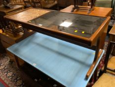 A mid century teak and tile top coffee table possibly G-Plan W 121 cm