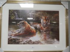 Dorothea Buxton- Hyde ‘ Tigers Retreat’ coloured print with certificate, 43 x 63 cm
