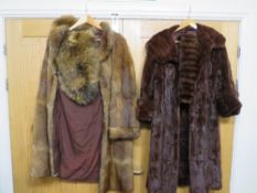 Two fur coats together with two stoles A/F