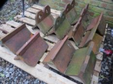 A selection of antique roof ridge tiles