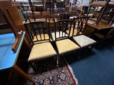 A mixed set of six Georgian mahogany dining chairs including Sheraton examples