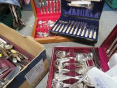 A large quantity of cutlery to include canteen and contents