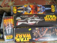 Five boxed Star Wars Revenge Of The Sith items to include ARC 170 Fighter, Mustafar Final Dual