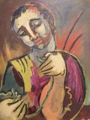 An impressionist portrait oil on canvas, 44 x 34 cm