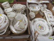 Four trays of Coalport Ming Rose tea/dinner ware