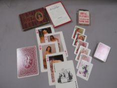 Two boxed sets of glamour playing cards, 'Royal Flushes' and 'Cherchez la femme'