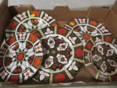 A box of Abbeydale Imari plates