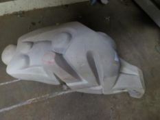 A stone type erotic stature of a man and woman - L 70 cm, W 25 cm