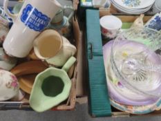Two trays of assorted ceramics etc