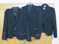A drum major No 2 jacket, and a No 2 jacket and waistcoat together with a No 2 jacket size 42