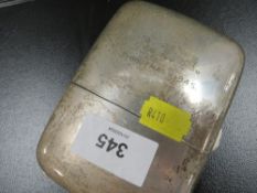 A hallmarked silver cigar box with unusual double opening and gilded interior by Walker & Hall