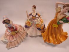 Three Royal Doulton figurines comprising 'Joanna' - signed by Michael Doulton to base, 'Day