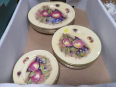 A tray of Aynsley Orchard Gold plates